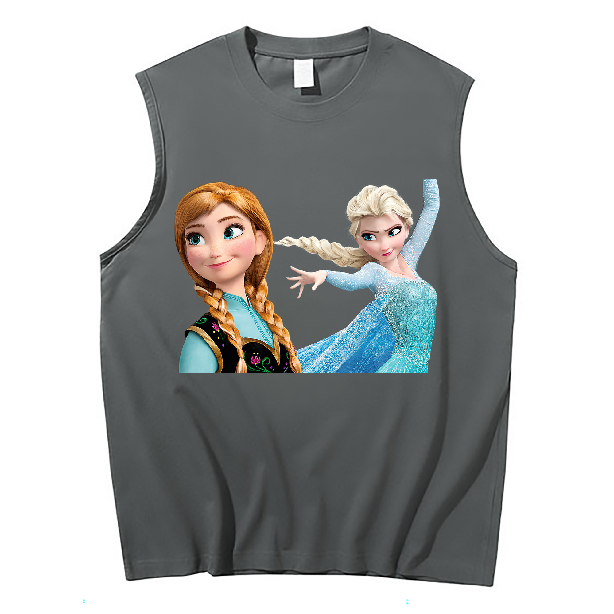 （画像用） アナと雪の女王 アンナ エルサ Frozen Anna Elsa コットン100％タンクトップ（フロントプリント）
